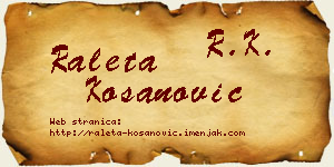 Raleta Kosanović vizit kartica